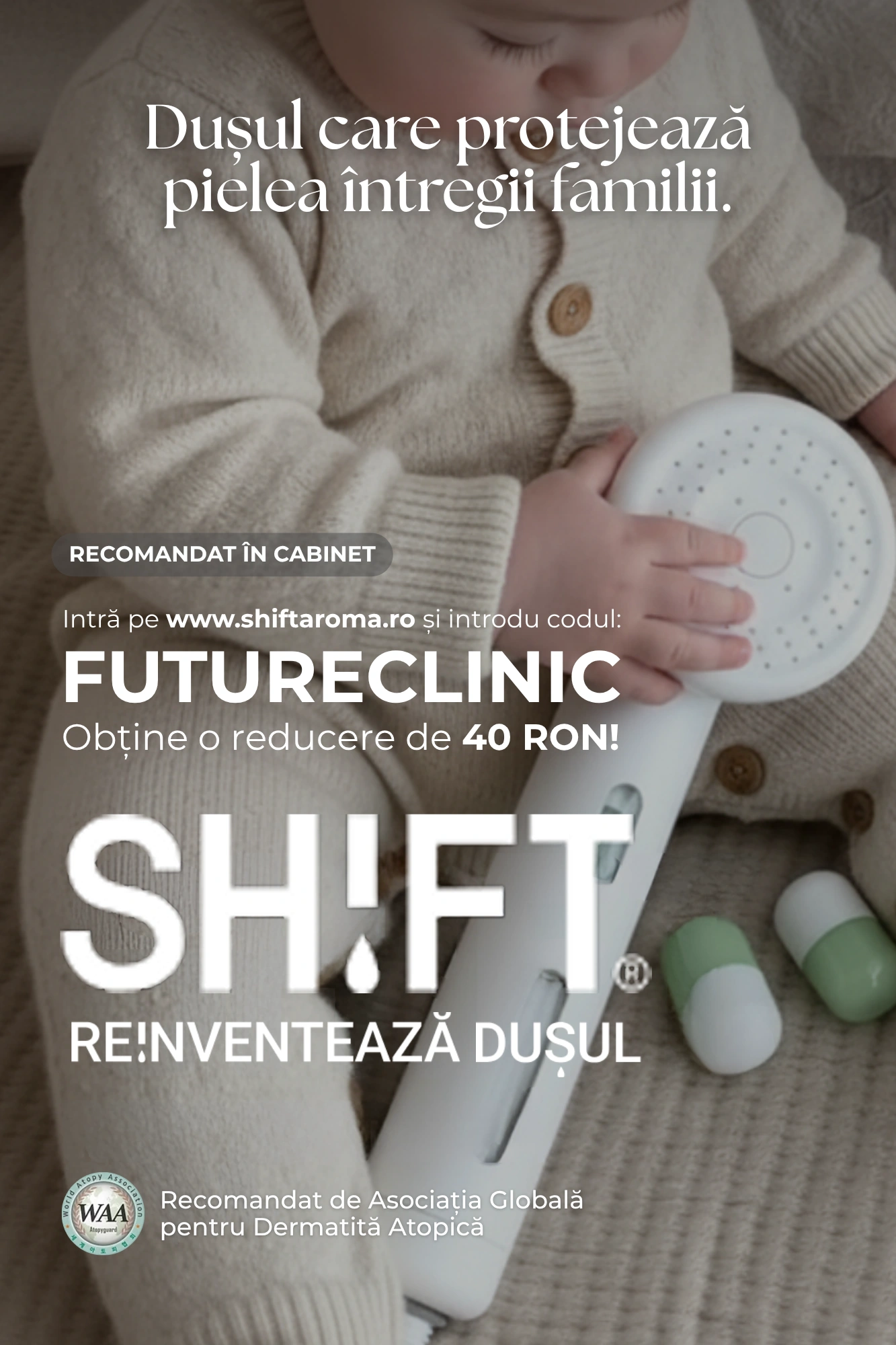 Filtrul de duș SHIFT — cap de duș cu capsulă de filtrare