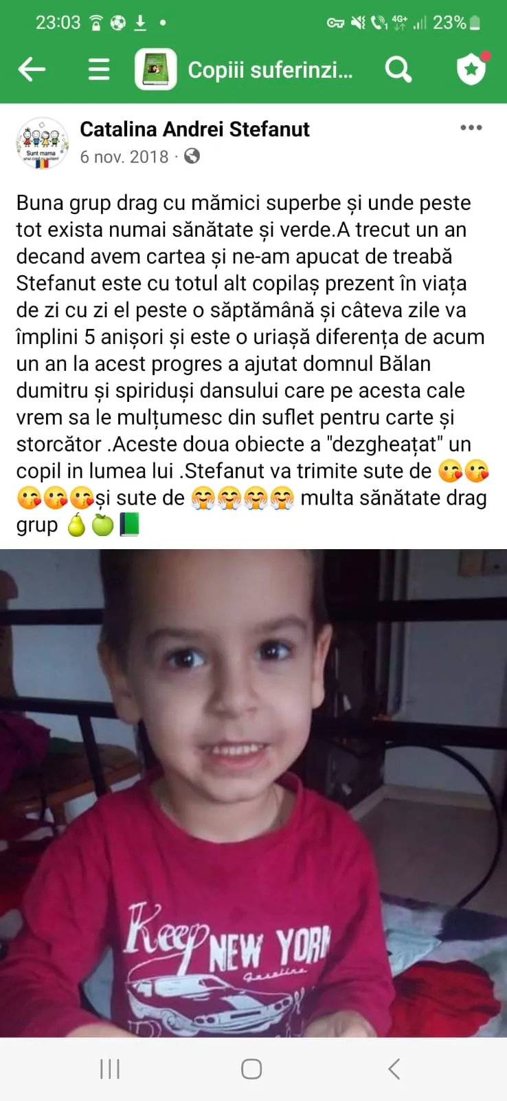 Mărturie din grupul de Facebook (captură 51)