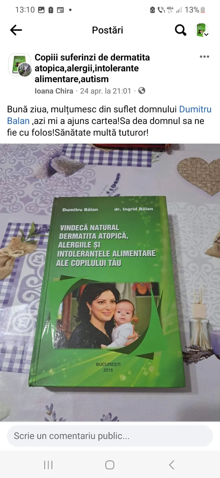 Mărturie din grupul de Facebook (captură 54)