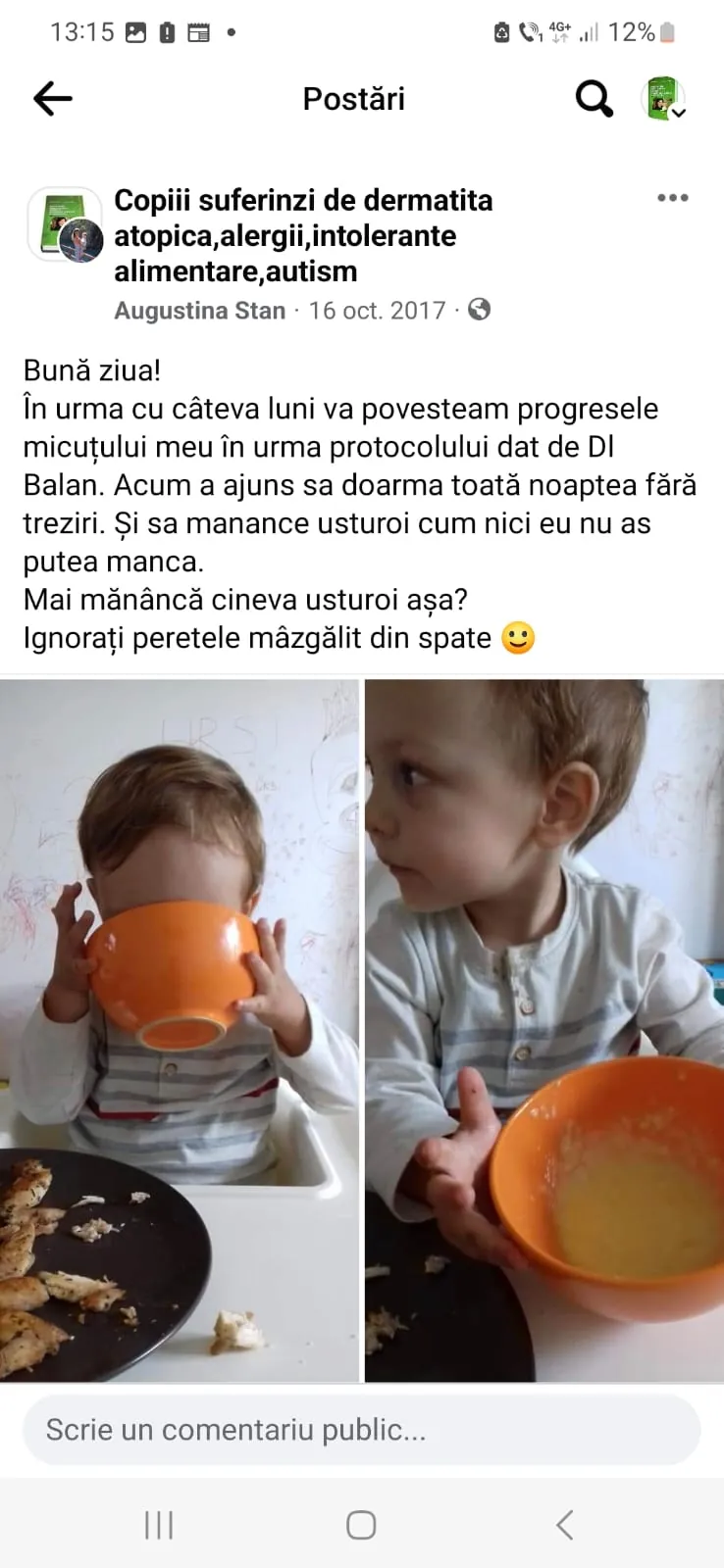 Mărturie din grupul de Facebook (captură 58)