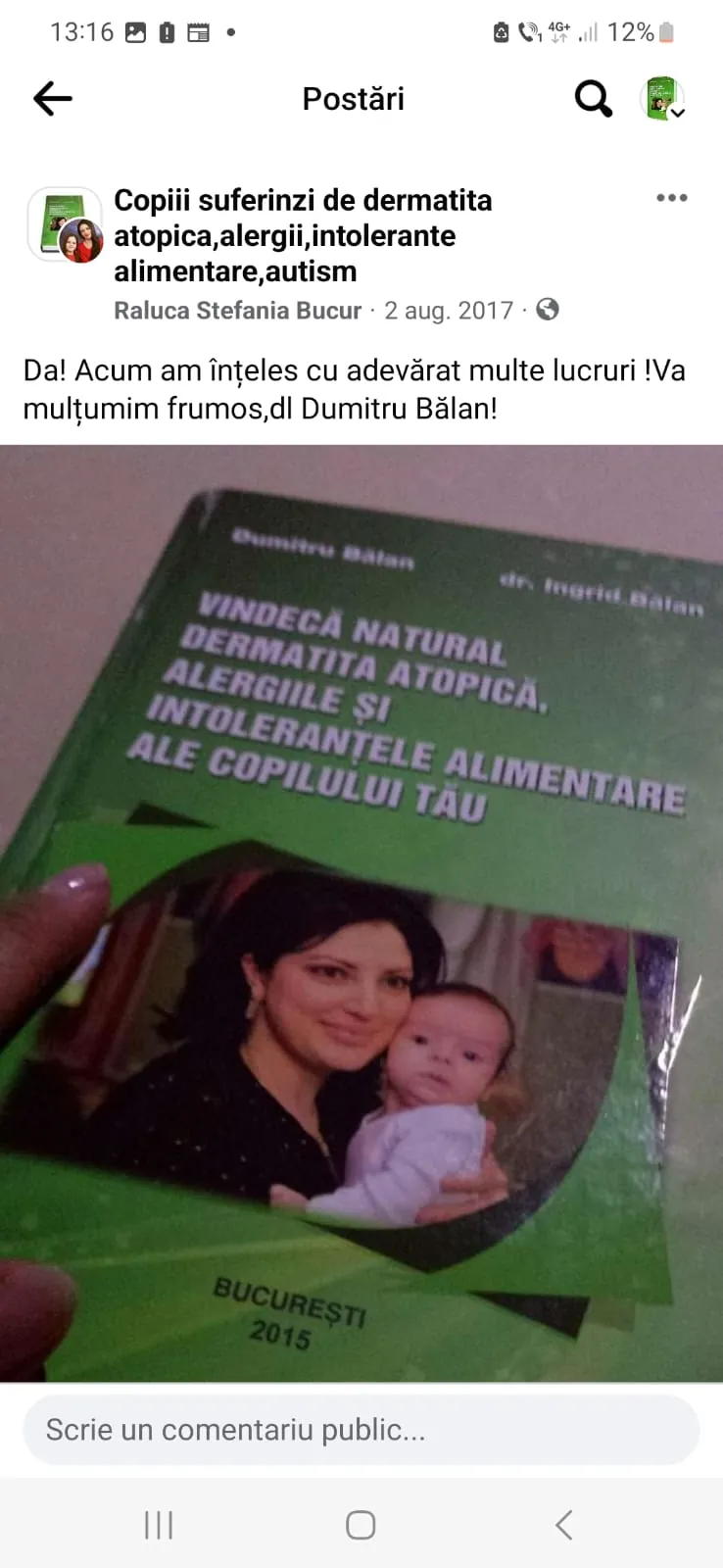 Mărturie din grupul de Facebook (captură 59)