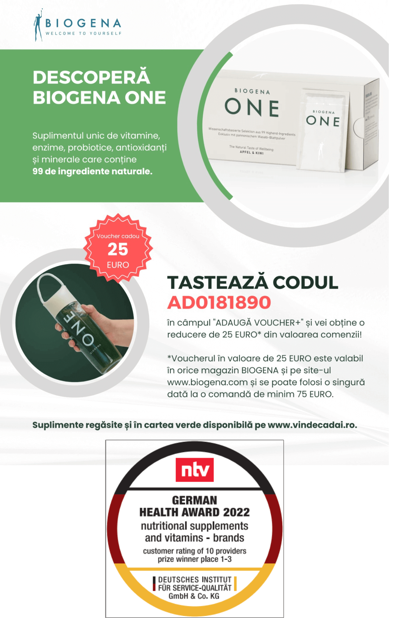 Plicul de supliment alimentar BIOGENA ONE